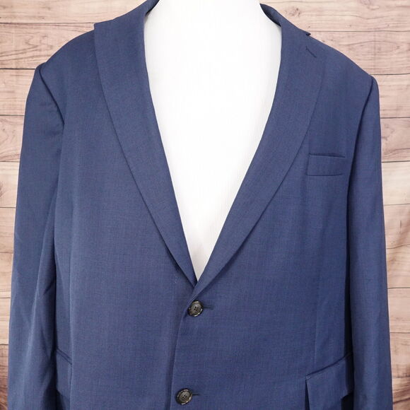 STAFFORD CLASSIC FIT TRAVEL BLUE WOOL BLEND BLAZER SUIT JACKET